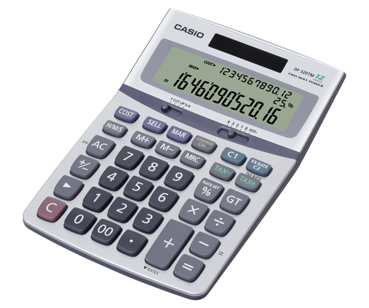 Dual Power CASIO JF-120FM PK 12-Digit Standard Calculator Tax & Exchange 