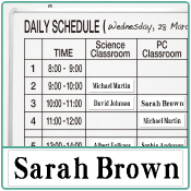 Class schedule boards