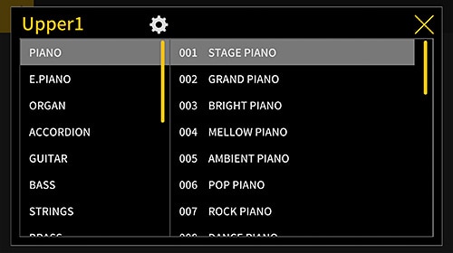 Control remoto del piano