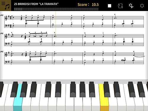 Pantalla de partitura musical